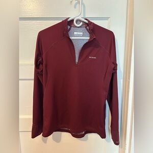 Columbia Maroon Quarter-Zip Top